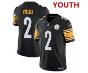 Youth Pittsburgh Steelers #2 Justin Fields Black Vapor Untouchable Limited Football Stitched Jersey