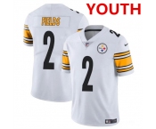 Youth Pittsburgh Steelers #2 Justin Fields White Vapor Untouchable Limited Football Stitched Jersey