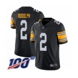 Youth Pittsburgh Steelers #2 Mason Rudolph Black Alternate Vapor Untouchable Limited Player 100th Season Football Jersey