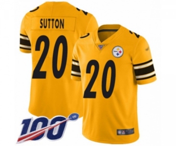 Youth Pittsburgh Steelers #20 Cameron Sutton Limited Gold Inverted Legend 100th Season Football Jersey