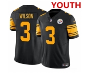 Youth Pittsburgh Steelers #3 Russell Wilson Black 2023 F.U.S.E. Color Rush Limited Football Stitched Jersey