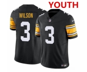 Youth Pittsburgh Steelers #3 Russell Wilson Black 2023 F.U.S.E. Vapor Untouchable Limited Football Stitched Jersey