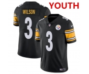 Youth Pittsburgh Steelers #3 Russell Wilson Black Vapor Untouchable Limited Football Stitched Jersey