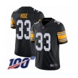 Youth Pittsburgh Steelers #33 Merril Hoge Black Alternate Vapor Untouchable Limited Player 100th Season Football Jersey