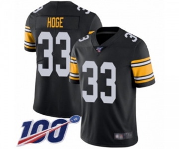 Youth Pittsburgh Steelers #33 Merril Hoge Black Alternate Vapor Untouchable Limited Player 100th Season Football Jersey