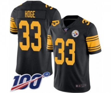 Youth Pittsburgh Steelers #33 Merril Hoge Limited Black Rush Vapor Untouchable 100th Season Football Jersey