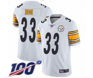 Youth Pittsburgh Steelers #33 Merril Hoge White Vapor Untouchable Limited Player 100th Season Football Jersey