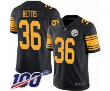 Youth Pittsburgh Steelers #36 Jerome Bettis Limited Black Rush Vapor Untouchable 100th Season Football Jersey