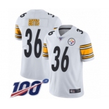 Youth Pittsburgh Steelers #36 Jerome Bettis White Vapor Untouchable Limited Player 100th Season Football Jersey