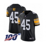 Youth Pittsburgh Steelers #45 Roosevelt Nix Black Alternate Vapor Untouchable Limited Player 100th Season Football Jersey