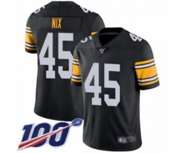 Youth Pittsburgh Steelers #45 Roosevelt Nix Black Alternate Vapor Untouchable Limited Player 100th Season Football Jersey