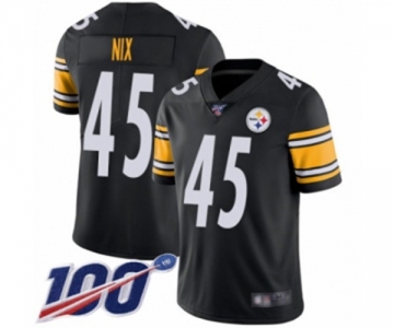 Youth Pittsburgh Steelers #45 Roosevelt Nix Black Team Color Vapor Untouchable Limited Player 100th Season Football Jersey