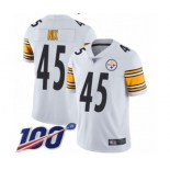 Youth Pittsburgh Steelers #45 Roosevelt Nix White Vapor Untouchable Limited Player 100th Season Football Jersey