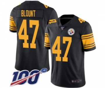 Youth Pittsburgh Steelers #47 Mel Blount Limited Black Rush Vapor Untouchable 100th Season Football Jersey