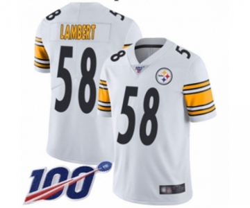 Youth Pittsburgh Steelers #58 Jack Lambert White Vapor Untouchable Limited Player 100th Season Football Jersey