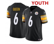 Youth Pittsburgh Steelers #6 Patrick Queen Black F.U.S.E. Vapor Untouchable Limited Football Stitched Jersey