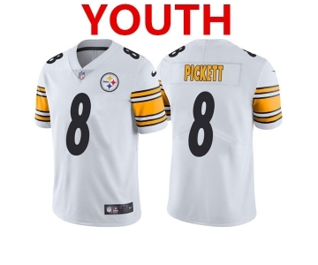 Youth Pittsburgh Steelers #8 Kenny Pickett 2022 White Vapor Untouchable Limited Stitched Jersey