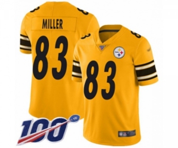 Youth Pittsburgh Steelers #83 Heath Miller Limited Gold Inverted Legend 100th Season Football Jersey