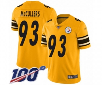 Youth Pittsburgh Steelers #93 Dan McCullers Limited Gold Inverted Legend 100th Season Football Jersey