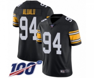 Youth Pittsburgh Steelers #94 Tyson Alualu Black Alternate Vapor Untouchable Limited Player 100th Season Football Jersey