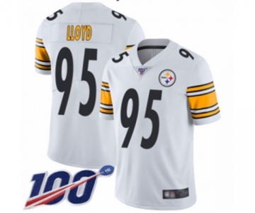 Youth Pittsburgh Steelers #95 Greg Lloyd White Vapor Untouchable Limited Player 100th Season Football Jersey