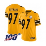 Youth Pittsburgh Steelers #97 Cameron Heyward Limited Gold Inverted Legend 100th Season Football Jersey