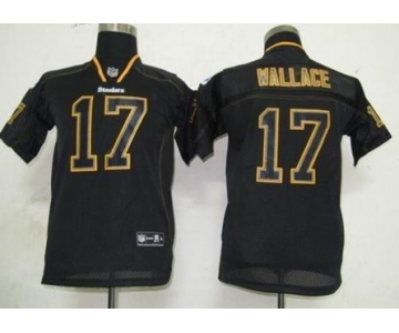 nike youth nfl jerseys pittsburgh steelers #17 wallace black[lights out]