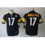 nike youth nfl jerseys pittsburgh steelers #17 wallace black[nike limited]