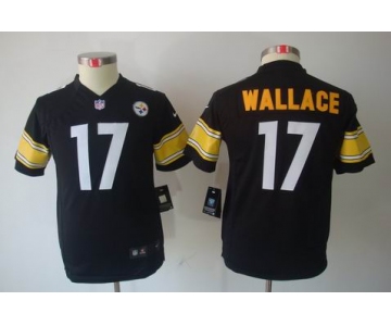 nike youth nfl jerseys pittsburgh steelers #17 wallace black[nike limited]