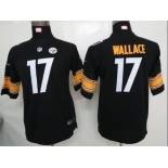 nike youth nfl jerseys pittsburgh steelers #17 wallace black[nike]