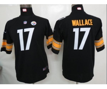 nike youth nfl jerseys pittsburgh steelers #17 wallace black[nike]