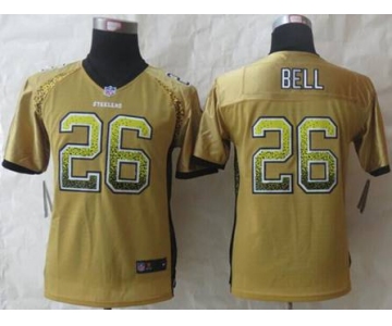 nike youth nfl jerseys pittsburgh steelers #26 bell gold[Elite drift fashion][bell]