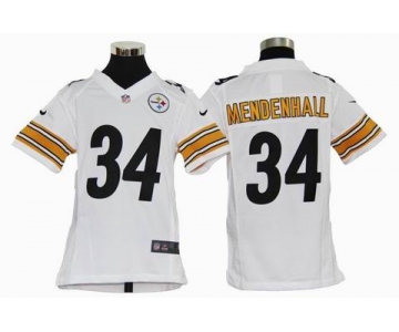 nike youth nfl jerseys pittsburgh steelers #34 mendenhall white[nike]