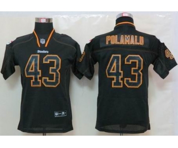 nike youth nfl jerseys pittsburgh steelers #43 polamalu black[Elite lights out]