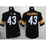 nike youth nfl jerseys pittsburgh steelers #43 polamalu black[nike]