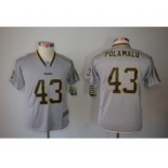 nike youth nfl jerseys pittsburgh steelers #43 polamalu grey[nike lights out]