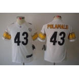 nike youth nfl jerseys pittsburgh steelers #43 polamalu white[nike limited]