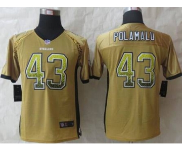 nike youth nfl jerseys pittsburgh steelers #43 troy polamalu gold[Elite drift fashion]