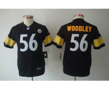 nike youth nfl jerseys pittsburgh steelers #56 woodley black[nike limited]