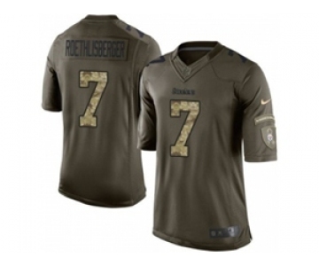 nike youth nfl jerseys pittsburgh steelers #7 roethlisberger army green[nike Limited Salute To Service]