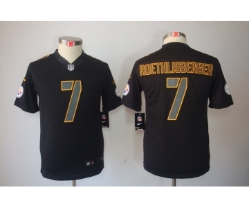 nike youth nfl jerseys pittsburgh steelers #7 roethlisberger black[nike impact limited]