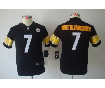 nike youth nfl jerseys pittsburgh steelers #7 roethlisberger black[nike limited]