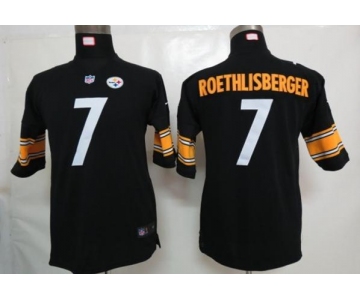 nike youth nfl jerseys pittsburgh steelers #7 roethlisberger black[nike]