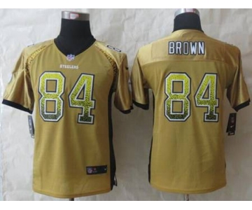 nike youth nfl jerseys pittsburgh steelers #84 antonio brown gold[Elite drift fashion]