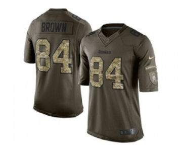 nike youth nfl jerseys pittsburgh steelers #84 brown army green[nike Limited Salute To Service]