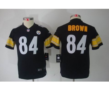 nike youth nfl jerseys pittsburgh steelers #84 brown black[nike limited]