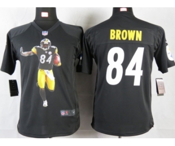 nike youth nfl jerseys pittsburgh steelers #84 brown black[portrait fashion]