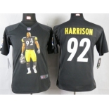 nike youth nfl jerseys pittsburgh steelers #92 harrison black[portrait fashion]