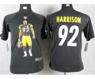 nike youth nfl jerseys pittsburgh steelers #92 harrison black[portrait fashion]