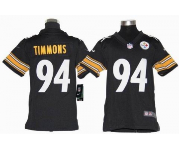 nike youth nfl jerseys pittsburgh steelers #94 timmons black[nike]